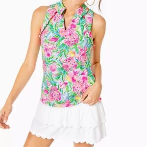 NWOT Lilly Pulitzer Relaxed Fit Flutter Sleeve Top in Resort White Pear size Med